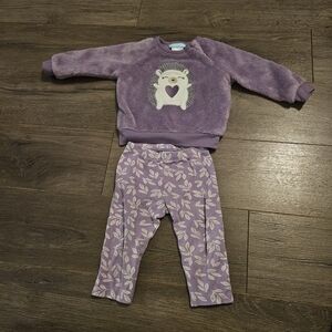 Cozy Purple Sweater And Matching Pants, 12 Months